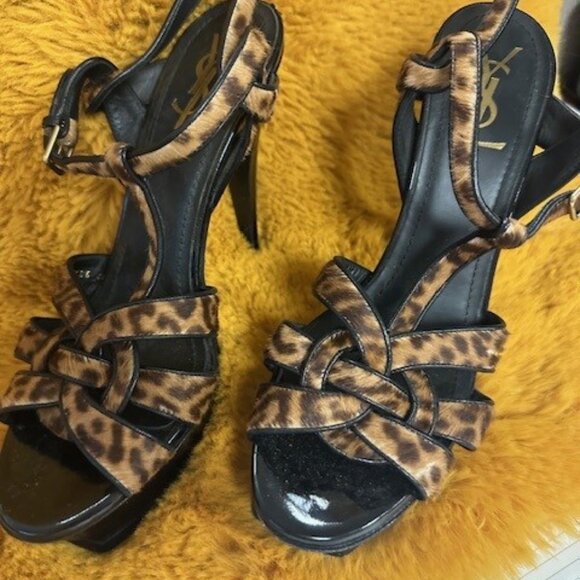 Yves Saint Laurent Leopard Tribute Heels - Picture 3 of 7
